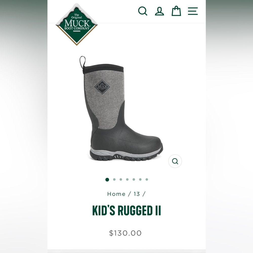 Kid’s Rugged II Muckboot. Winterboot/Waterproof. Size 12.